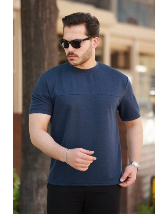 Erkek Oversize Bisiklet Yaka Kısa Kollu Tshirt