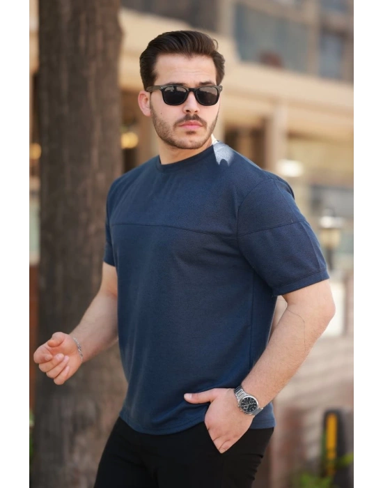 Erkek Oversize Bisiklet Yaka Kısa Kollu Tshirt