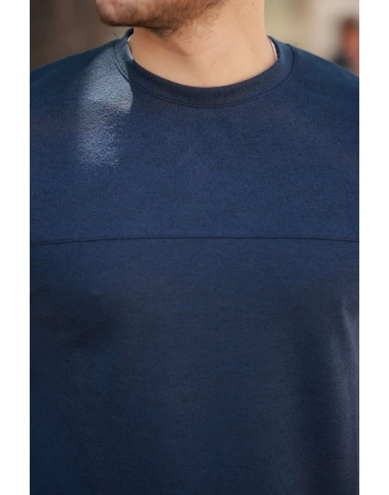 Erkek Oversize Bisiklet Yaka Kısa Kollu Tshirt