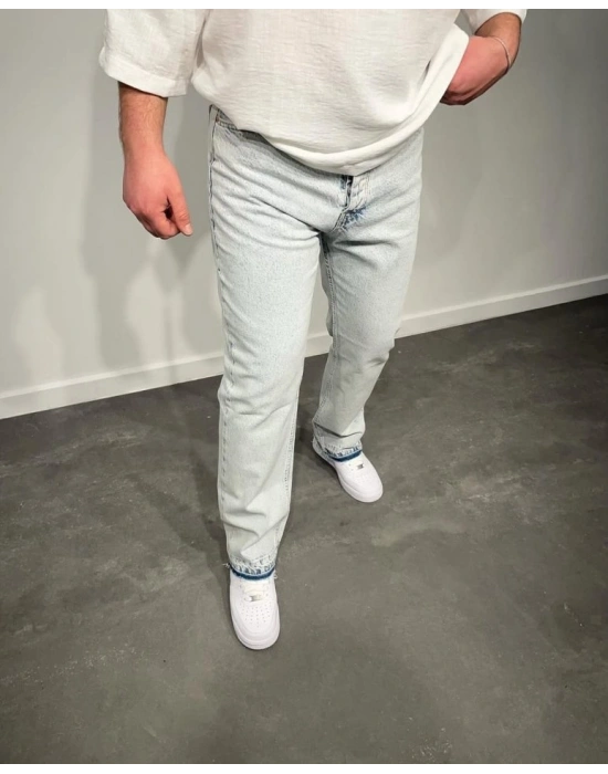 Erkek Paça Detaylı Baggy Jean