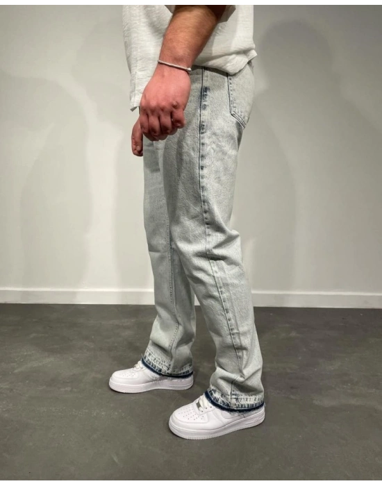 Erkek Paça Detaylı Baggy Jean