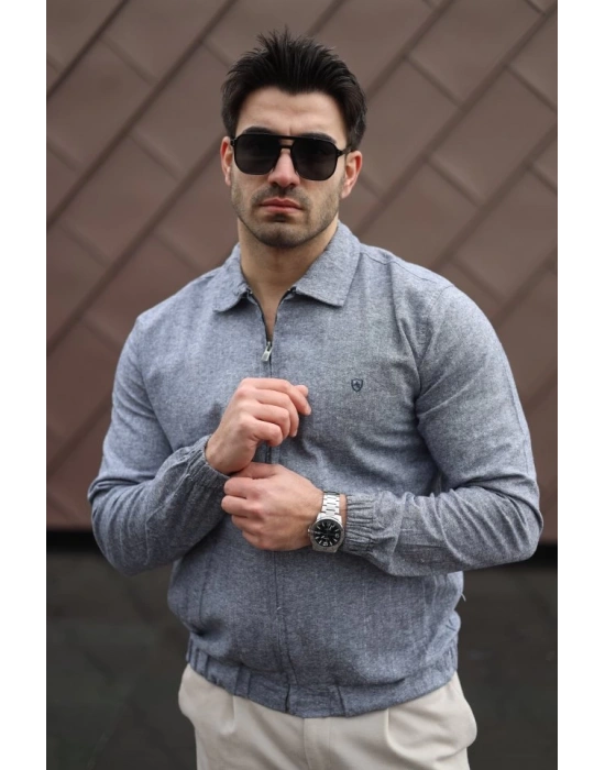 Erkek Pamuklu Keten Kumaş Ceket