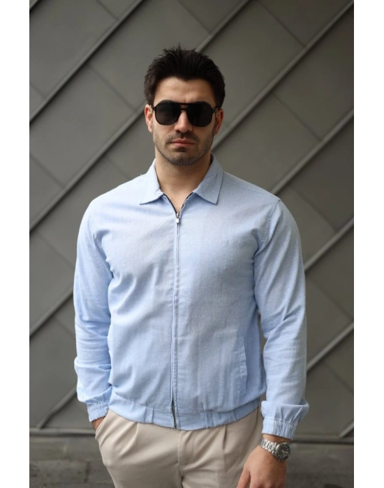 Erkek Pamuklu Keten Kumaş Ceket