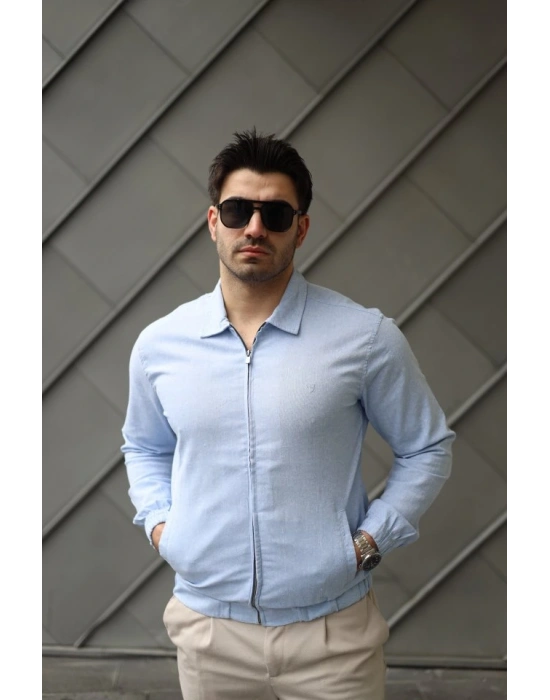 Erkek Pamuklu Keten Kumaş Ceket