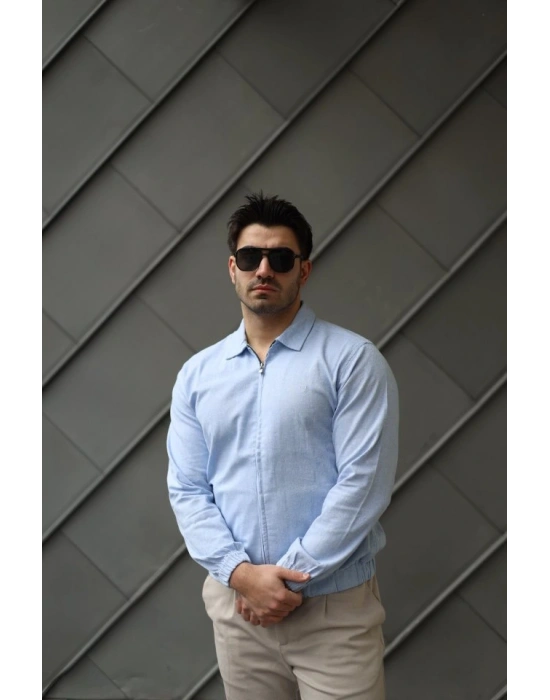 Erkek Pamuklu Keten Kumaş Ceket