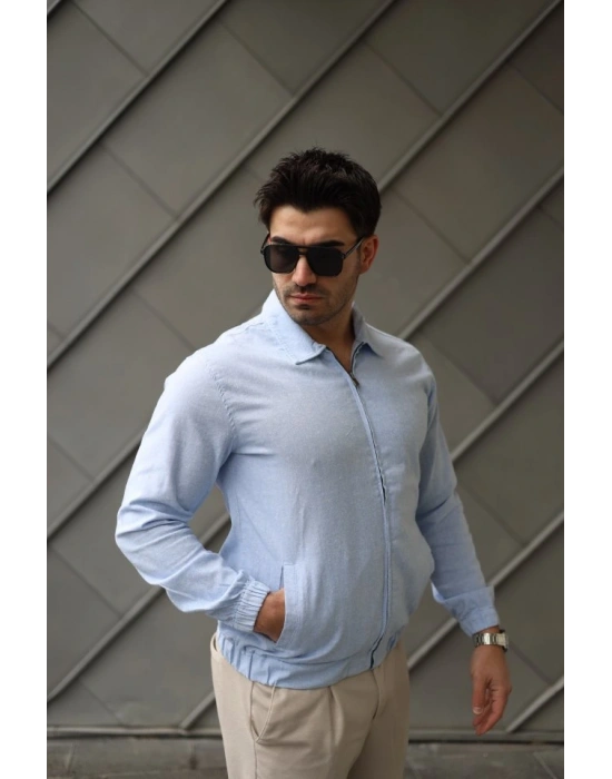 Erkek Pamuklu Keten Kumaş Ceket