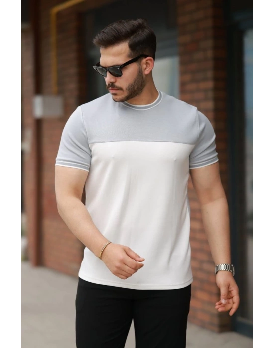 Erkek Parçalı Renk Kısa Kollu Tişört