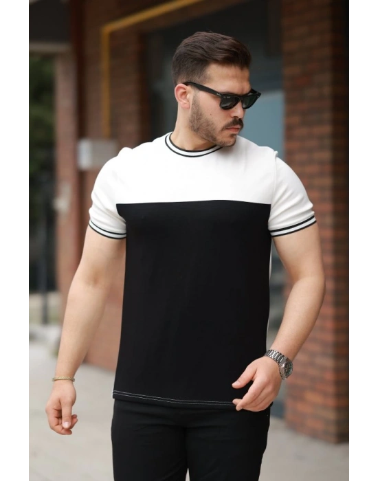 Erkek Parçalı Renk Kısa Kollu Tişört