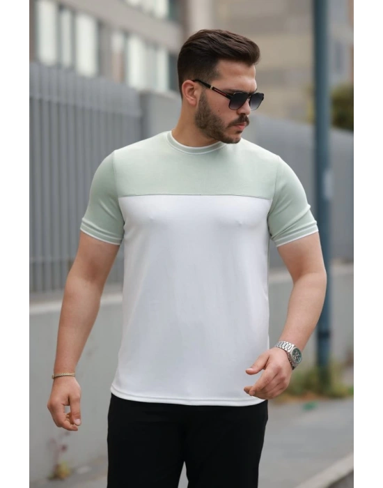 Erkek Parçalı Renk Kısa Kollu Tişört