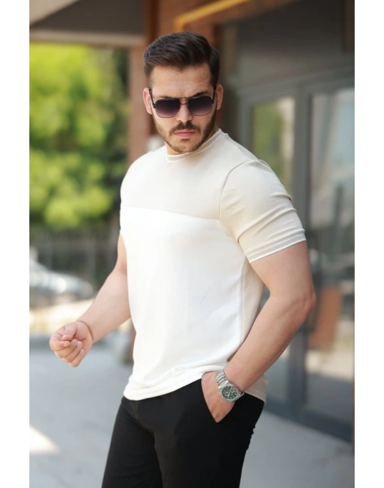 Erkek Parçalı Renk Kısa Kollu Tişört