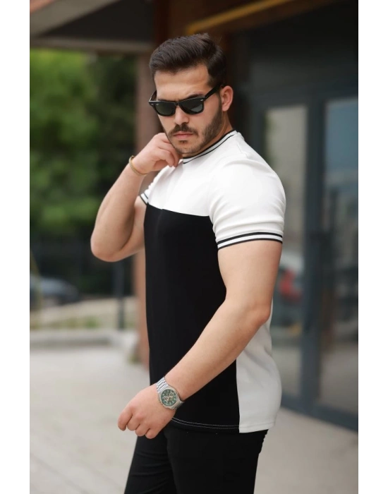 Erkek Parçalı Renk Kısa Kollu Tişört