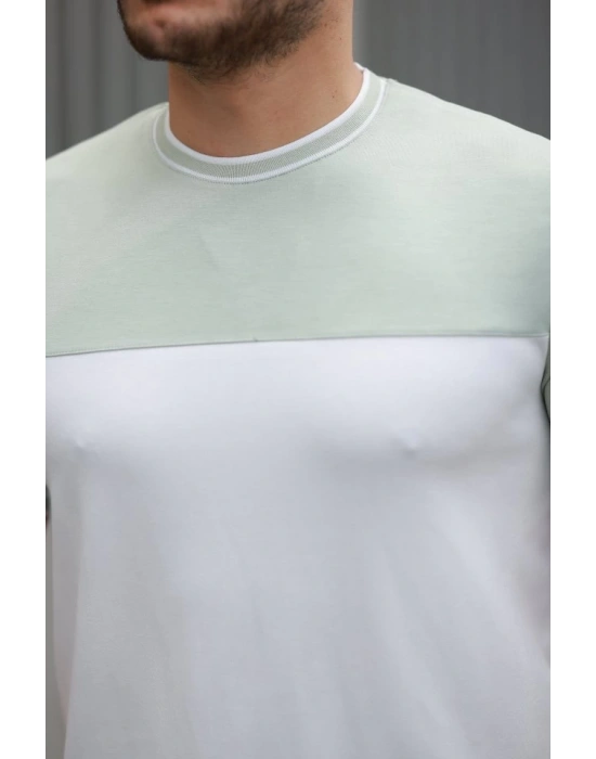 Erkek Parçalı Renk Kısa Kollu Tişört