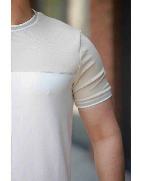 Erkek Parçalı Renk Kısa Kollu Tişört