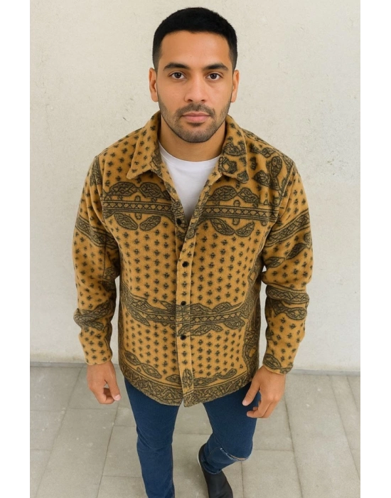 Erkek Polar Fermuarlı weatshirt – Kapüşonsuz, Cepli, Yumuşak Dokulu, Oversize Rahat Kalıp, Kışlık ıcak Tutan Fermuarlı Üst  arı