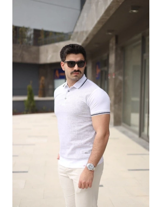 Erkek Polo Yaka Fermuar Detaylı Tişört