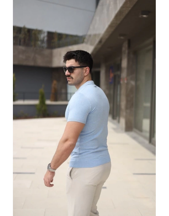 Erkek Polo Yaka Fermuar Detaylı Tişört