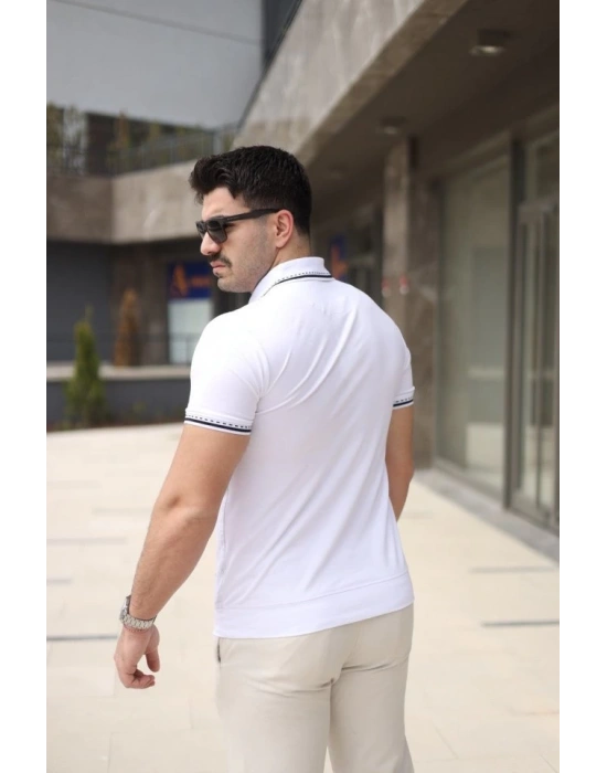 Erkek Polo Yaka Fermuar Detaylı Tişört