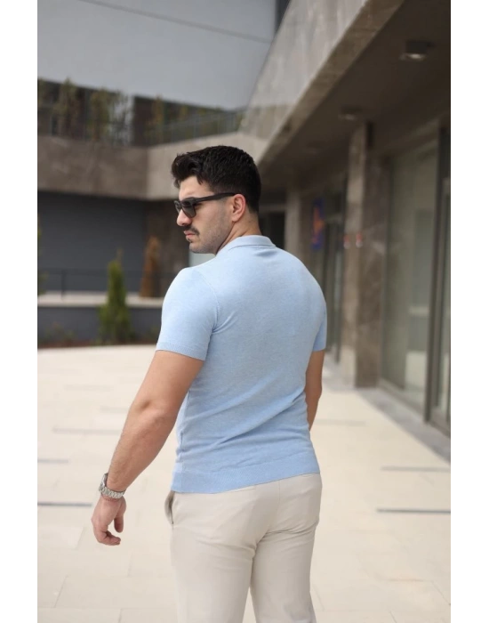 Erkek Polo Yaka Fermuar Detaylı Tişört
