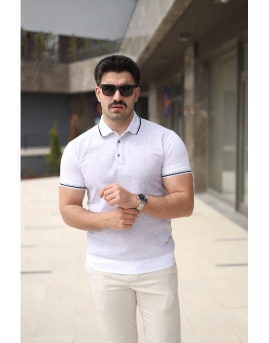 Erkek Polo Yaka Fermuar Detaylı Tişört