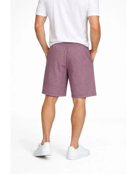 Erkek Pötikareli Şort – Beli astikli Bağcıklı, Cepli, Rahat Kesim Günlük Yazlık Şort  Gül Kurusu