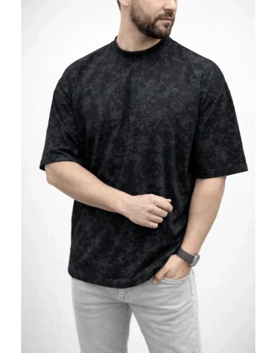 Erkek Premium Tişört OY Yumuşak Dokulu Yıkamalı Oversize Thirt  iyah