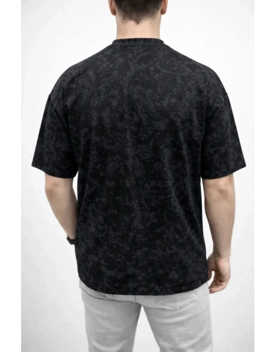 Erkek Premium Tişört OY Yumuşak Dokulu Yıkamalı Oversize Thirt  iyah