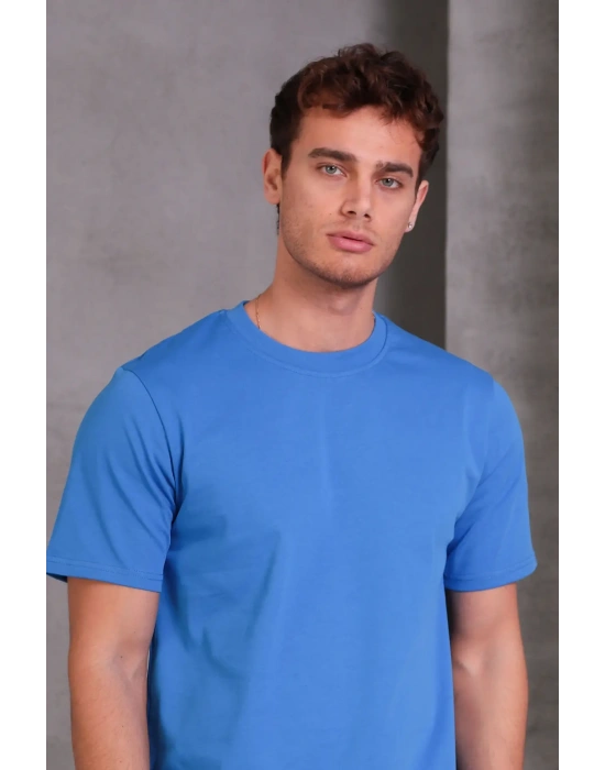 Erkek Relax Fit Bisiklet Yaka %100 Pamuk Rahat Kesim Basic Tişört