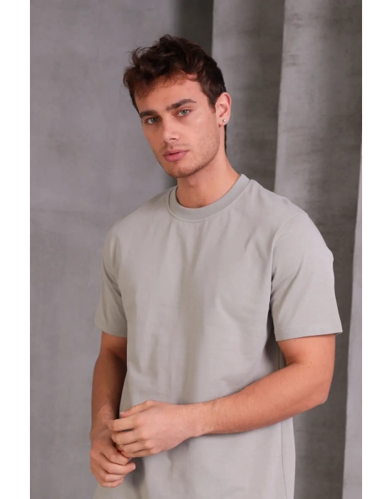 Erkek Relax Fit Bisiklet Yaka %100 Pamuk Rahat Kesim Basic Tişört