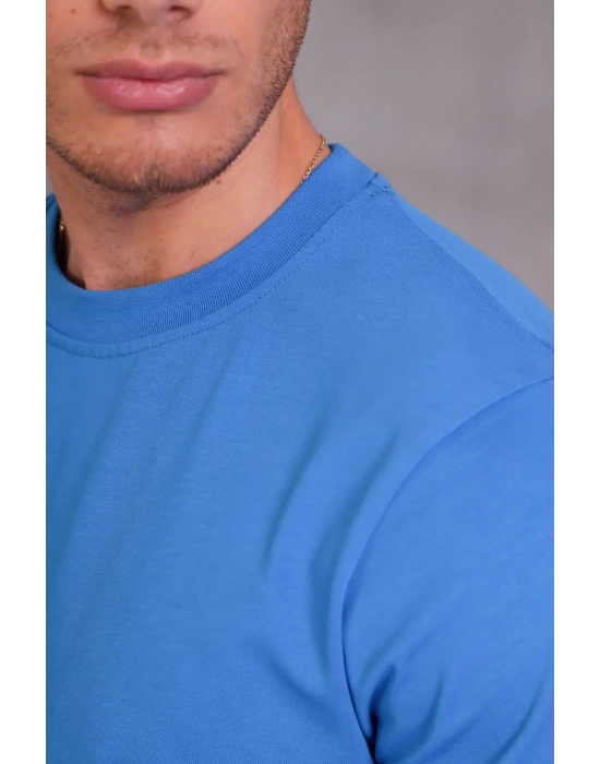 Erkek Relax Fit Bisiklet Yaka %100 Pamuk Rahat Kesim Basic Tişört