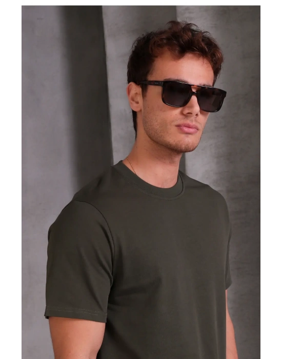 Erkek Relax Fit Bisiklet Yaka %100 Pamuk Rahat Kesim Basic Tişört