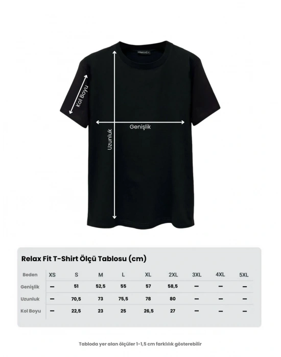 Erkek Relax Fit Bisiklet Yaka %100 Pamuk Rahat Kesim Basic Tişört