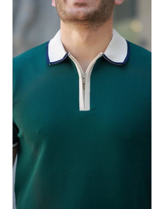 Erkek Renkli Yaka Kısa Kollu Tişört