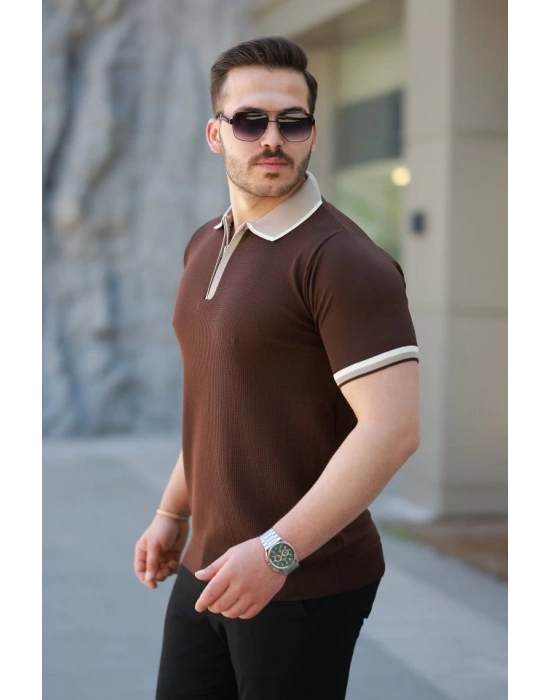 Erkek Renkli Yaka Kısa Kollu Tişört