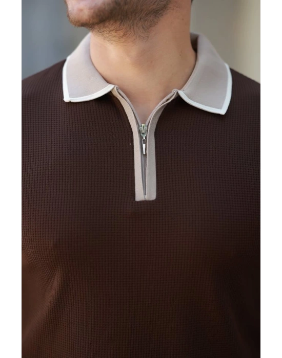 Erkek Renkli Yaka Kısa Kollu Tişört