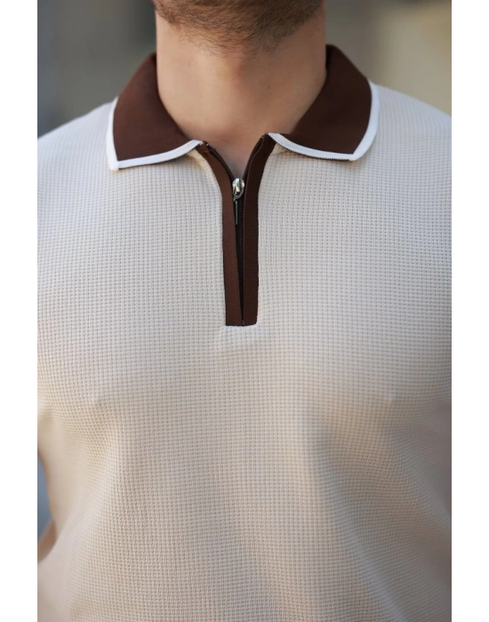 Erkek Renkli Yaka Kısa Kollu Tişört