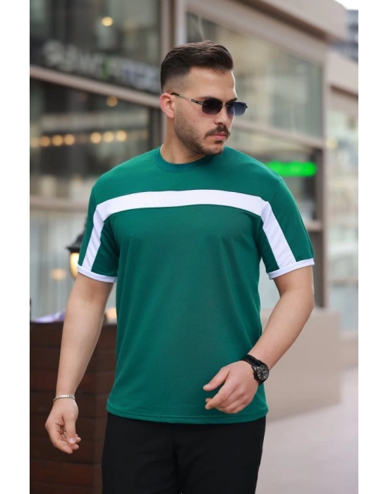 Erkek şerit Detaylı Kısa Kollu Tshirt