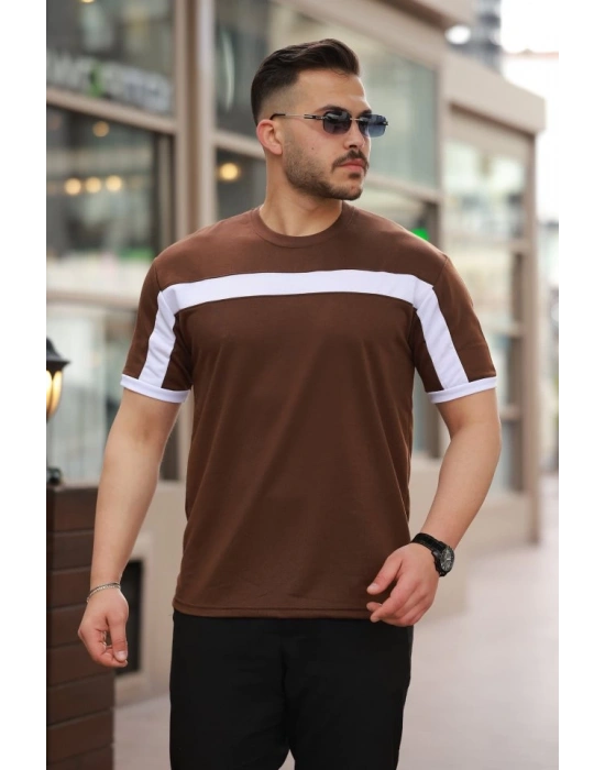 Erkek şerit Detaylı Kısa Kollu Tshirt