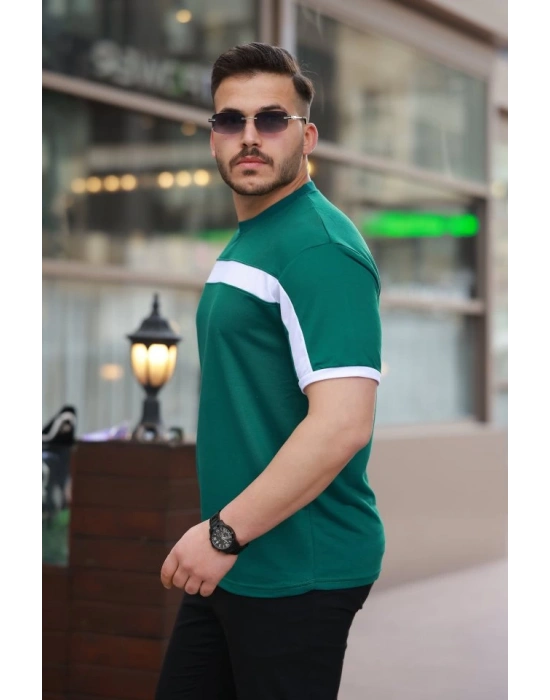 Erkek şerit Detaylı Kısa Kollu Tshirt