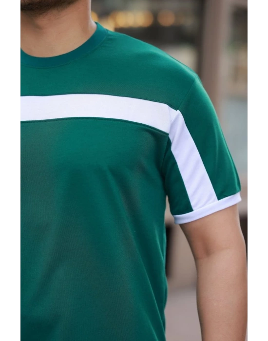 Erkek şerit Detaylı Kısa Kollu Tshirt