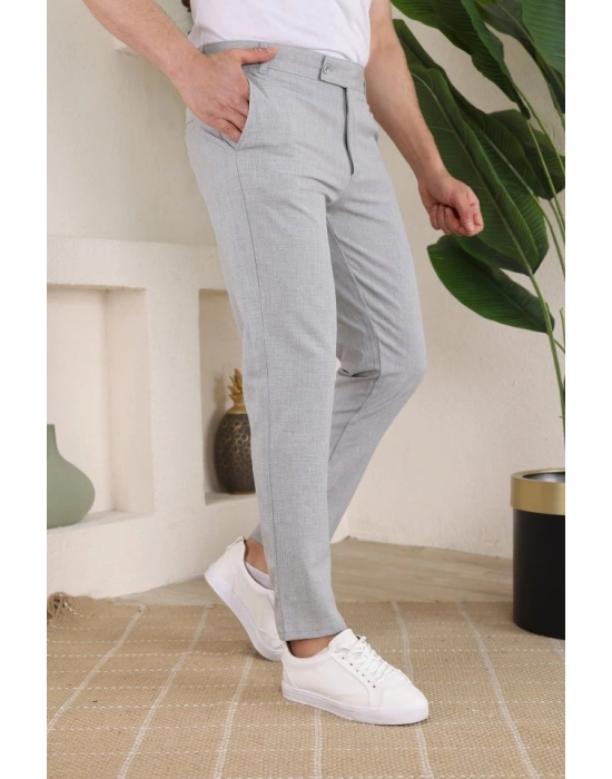 Erkek Slim Fit Dilli Kumaş Pantolon