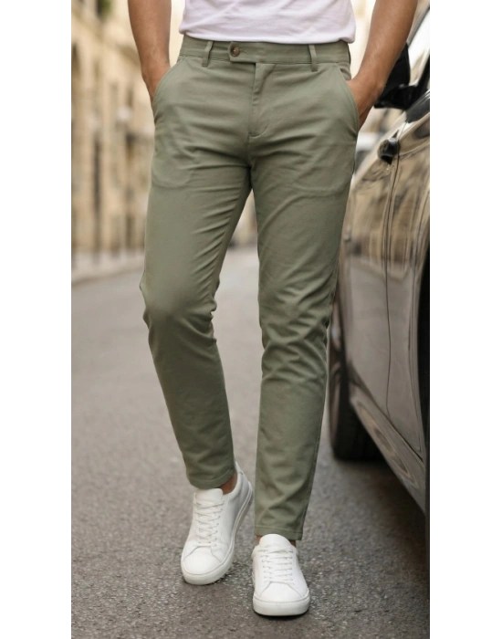 Erkek Slim Fit Dilli Kumaş Pantolon