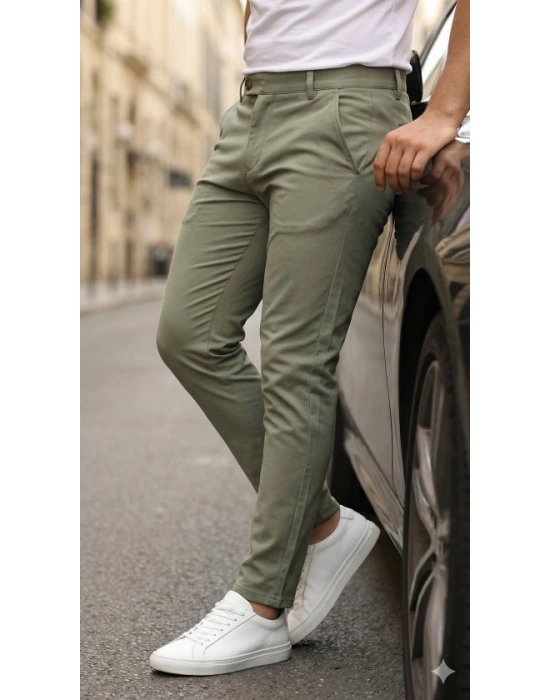 Erkek Slim Fit Dilli Kumaş Pantolon