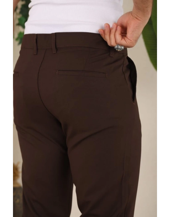 Erkek Slim Fit Likralı Bilek Boy Dilli Kumaş Pantolon