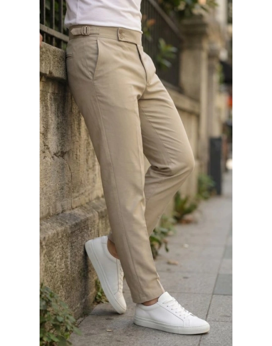 Erkek Toka Detaylı Oldmoney Kumaş Pantolon