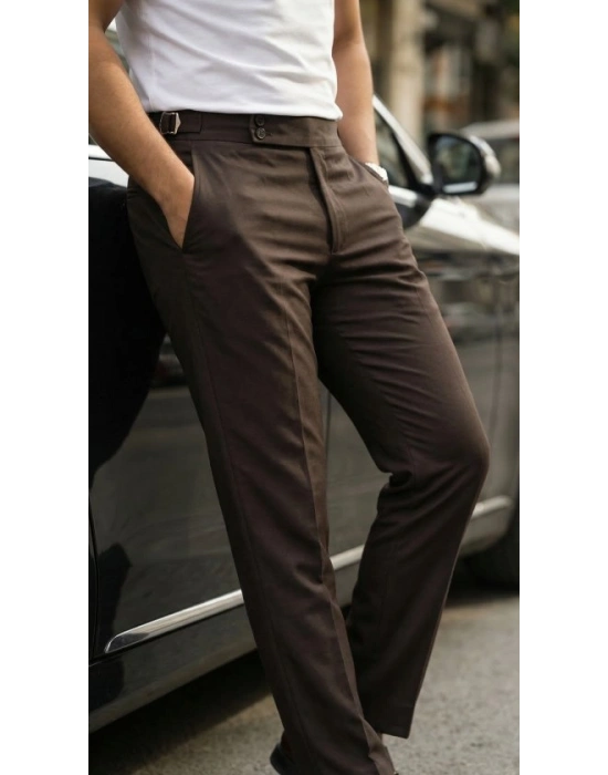 Erkek Toka Detaylı Oldmoney Kumaş Pantolon