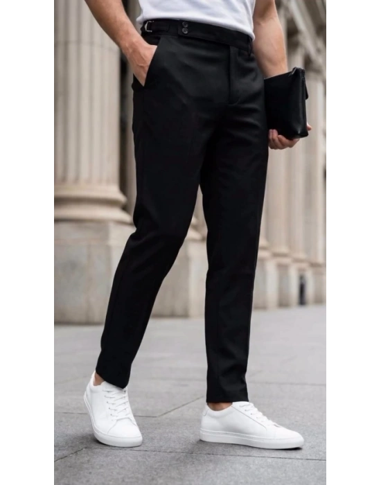 Erkek Toka Detaylı Oldmoney Kumaş Pantolon