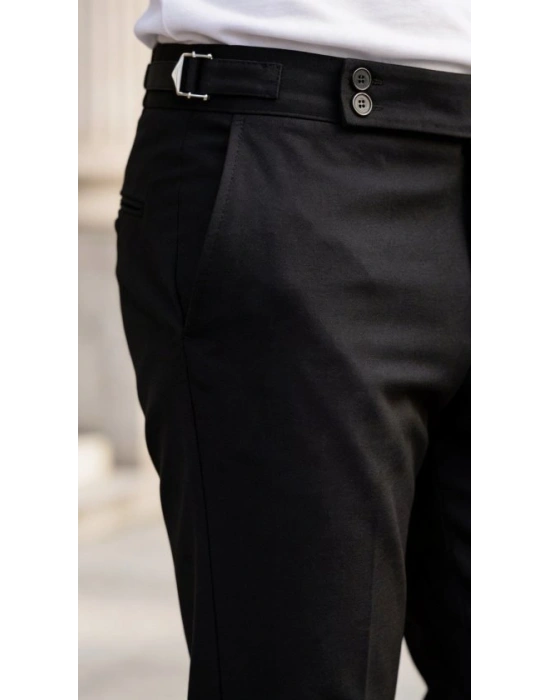 Erkek Toka Detaylı Oldmoney Kumaş Pantolon