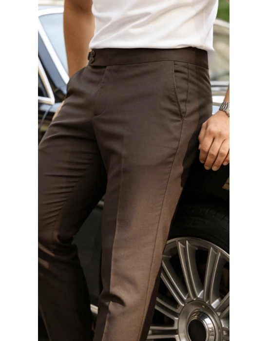 Erkek Toka Detaylı Oldmoney Kumaş Pantolon