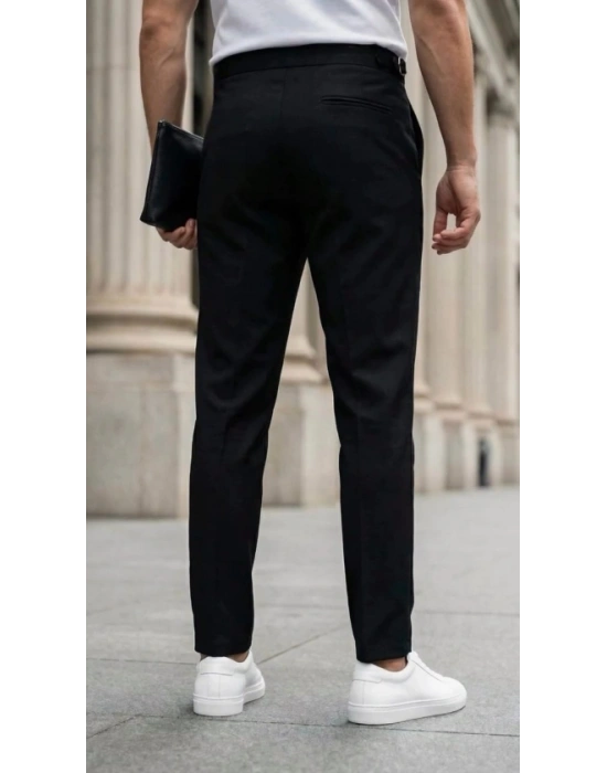 Erkek Toka Detaylı Oldmoney Kumaş Pantolon