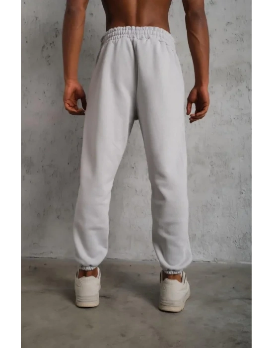 Erkek Üç İplik Alt Eşofman astikli  Gri